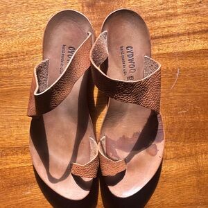 CYDWOQ Women's Brown Leather Sandals size 42